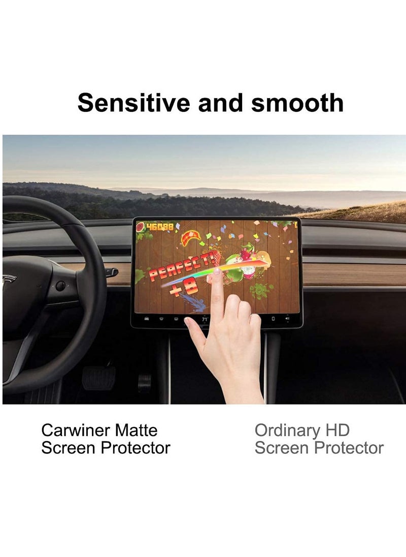 Generic - Matte Tempered Glass Screen Protector for Tesla Model 3 / Model Y - Anti-Glare, Anti-Fingerprint Protection for Center Control Touch Screen Navigation Accessories. - Image 1