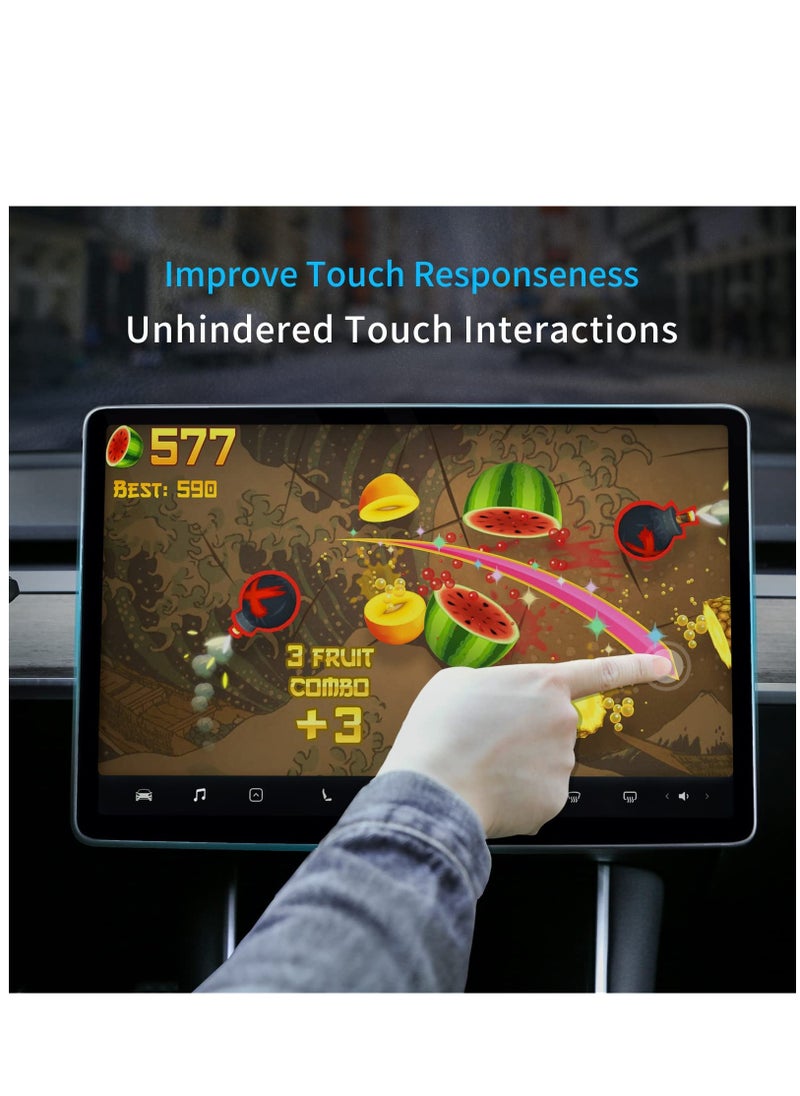 Generic - Matte Tempered Glass Screen Protector for Tesla Model 3 / Model Y - Anti-Glare, Anti-Fingerprint Protection for Center Control Touch Screen Navigation Accessories. - Image 1