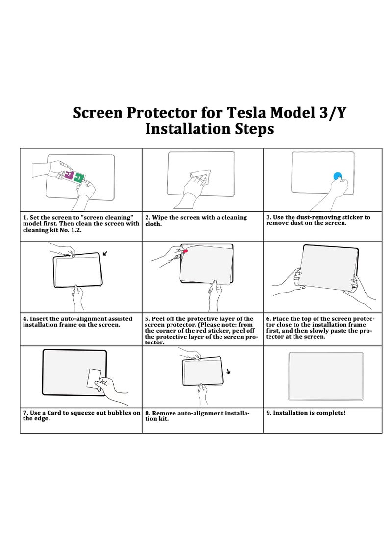 Generic - Matte Tempered Glass Screen Protector for Tesla Model 3 / Model Y - Anti-Glare, Anti-Fingerprint Protection for Center Control Touch Screen Navigation Accessories. - Image 1