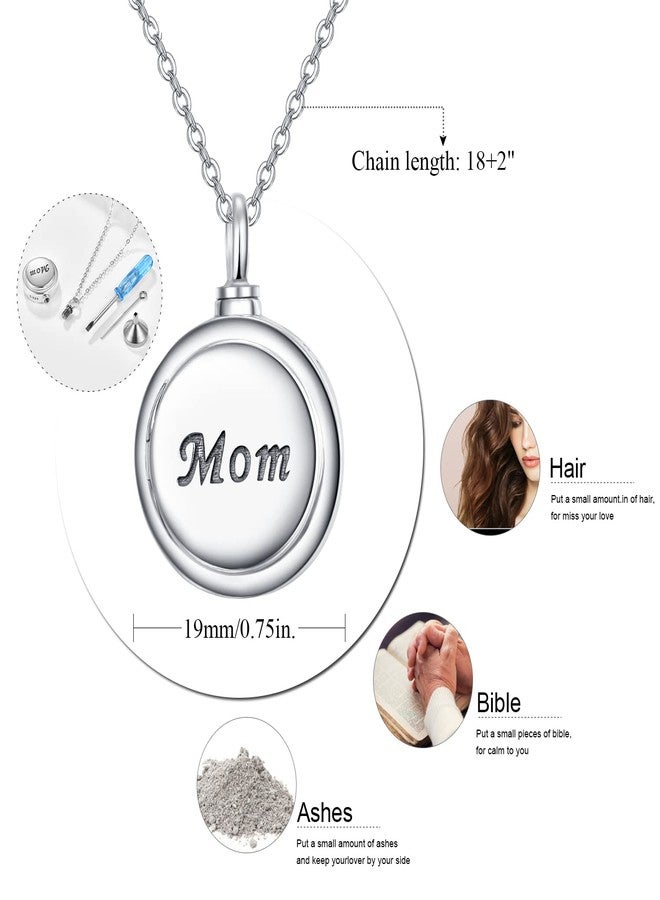 PRAYMOS Cremation Jewelry Picture Locket Urn Necklace for Ashes 925 Sterling Silver Mom Always in My Heart Ashes Necklace That Holds Pictures Urn Necklace Keepsake Memorial Jewelry - Image 4