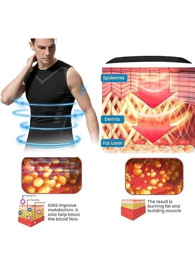Ion Sculpting Vest Compression T-Shirt Men's Basketball Running Training Jersey New Ion Sculpting Vest (Black) - Image 5