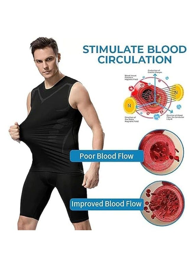 Ion Sculpting Vest Compression T-Shirt Men's Basketball Running Training Jersey New Ion Sculpting Vest (Black) - Image 3