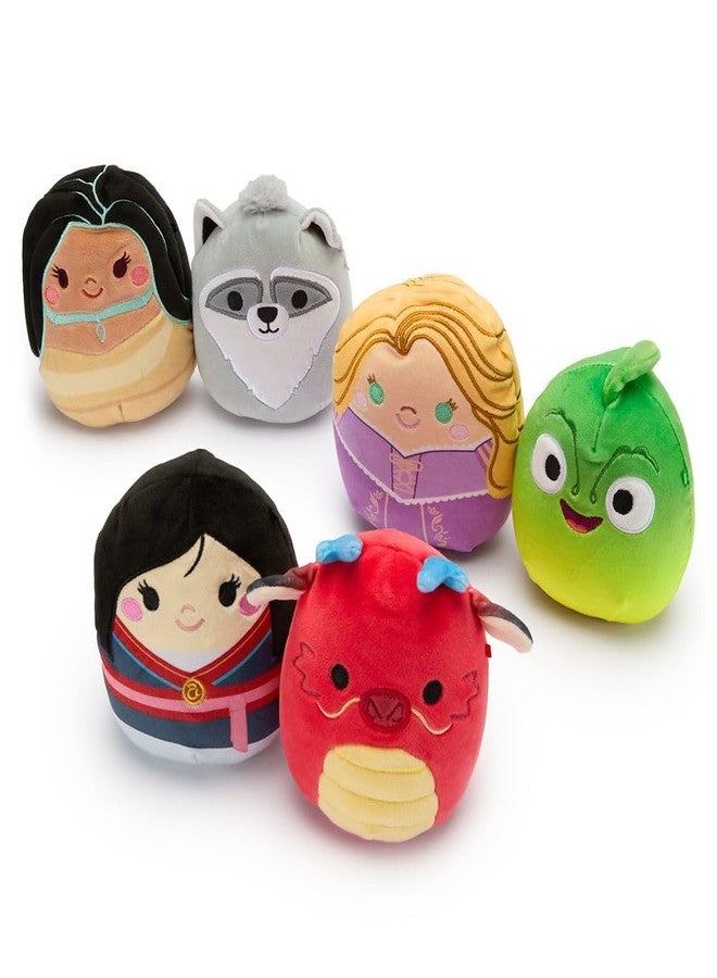 Disney Store Official Disney Princess Squishmallows Plush Set - 6 Squishmallow Mini 5" Plush Figure Toys Featuring Mulan, Rapunzel, Pocahontas with Mushu, Pascal, Meeko - Plushies for Girls - Image 1