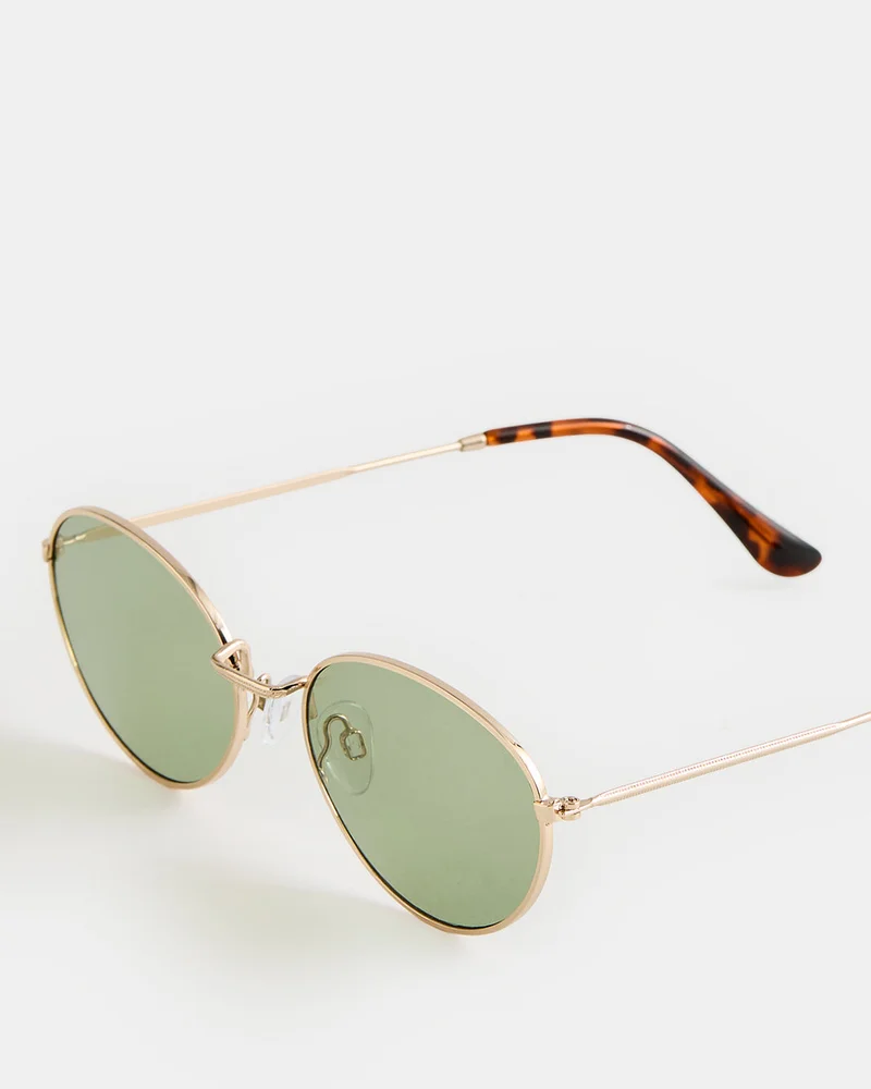 REDTAG Women Gold Round Sunglasses