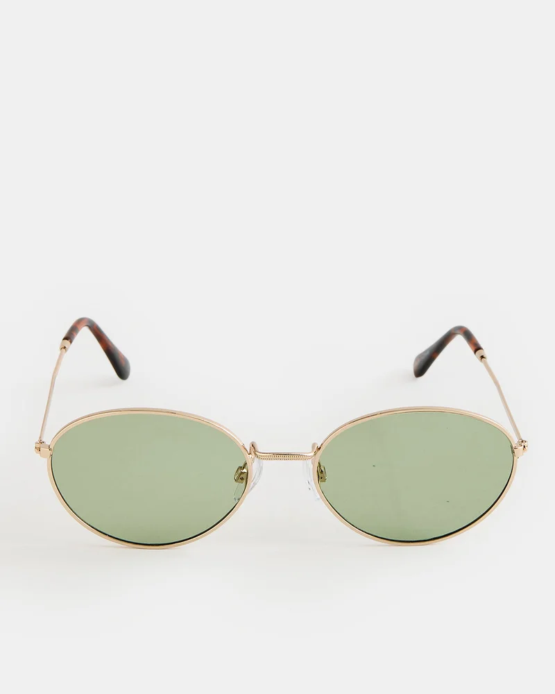 REDTAG Women Gold Round Sunglasses