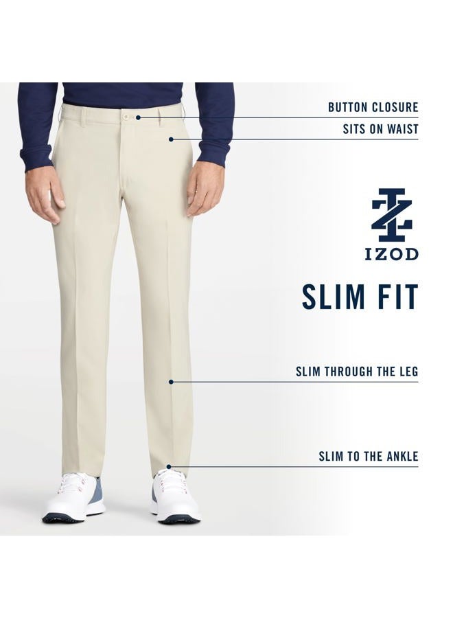 IZOD Men's Golf Swingflex Slim Fit Pant Casual, R. Khaki, 32W / 30L - Image 5
