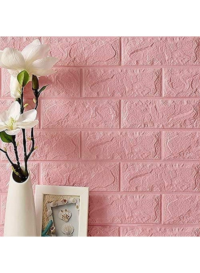 Barebeauty ملصقات حائط بار بيوتي ورق جدران تصميم طوب من رغوة PE (70x 77 سم 5.8 قدم مربع لكل ورقة) إطارات ثلاثية الأبعاد PVC لاصقة ذاتيًا (أبيض) (وردي، 3) - Image 1