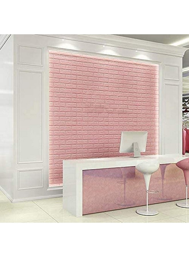 Barebeauty ملصقات حائط بار بيوتي ورق جدران تصميم طوب من رغوة PE (70x 77 سم 5.8 قدم مربع لكل ورقة) إطارات ثلاثية الأبعاد PVC لاصقة ذاتيًا (أبيض) (وردي، 3) - Image 5
