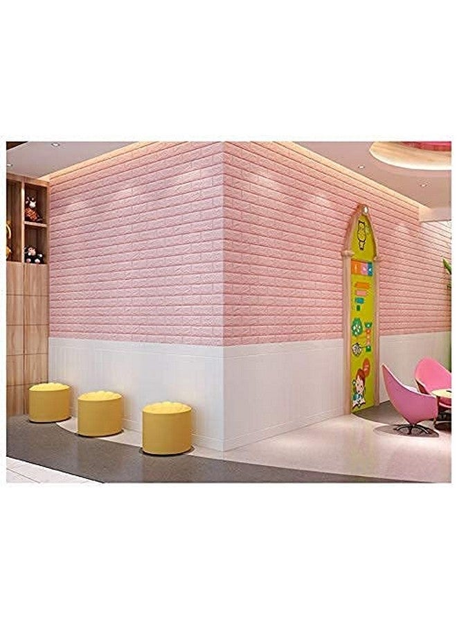 Barebeauty ملصقات حائط بار بيوتي ورق جدران تصميم طوب من رغوة PE (70x 77 سم 5.8 قدم مربع لكل ورقة) إطارات ثلاثية الأبعاد PVC لاصقة ذاتيًا (أبيض) (وردي، 3) - Image 3
