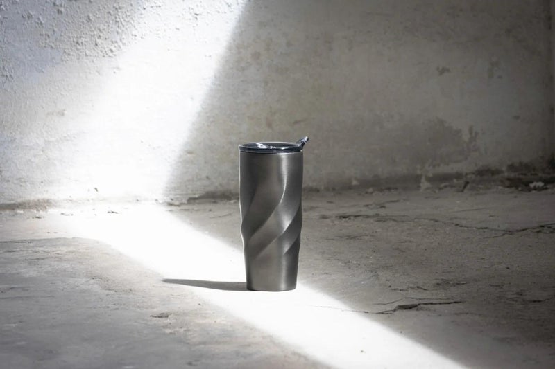 Stainless Steel Thermal Mug – Wave Design 400 ml - Image 2
