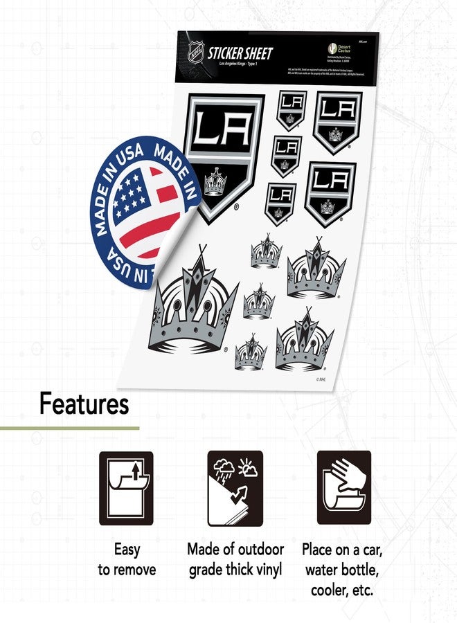 Desert Cactus Los Angeles Kings Sticker NHL Team National Hockey League Vinyl Decal Laptop Water Bottle Car Scrapbook Sheet (Type 1-1) - Image 4