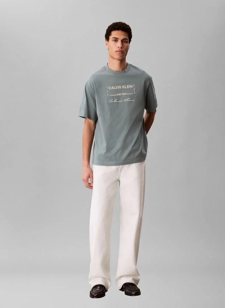 Calvin Klein Jeans  16S April Graphic Crew Neck T-Shirt for Men | Best Price UAE