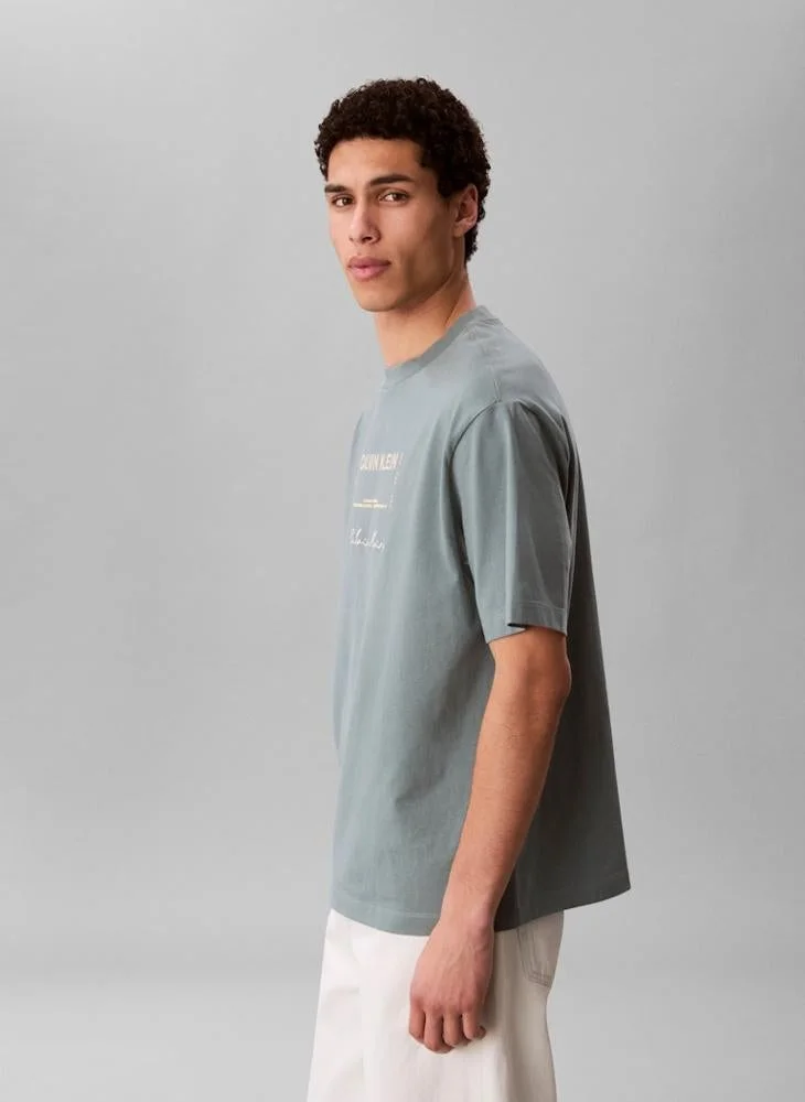 Calvin Klein Jeans  16S April Graphic Crew Neck T-Shirt for Men | Best Price UAE