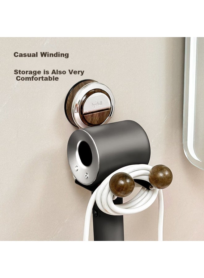 Bydoll Hair Dryer Holder, Suction Cup, No Drilling Required, Wall-mounted, Bathroom Hair Dryer Storage Rack - Image 3