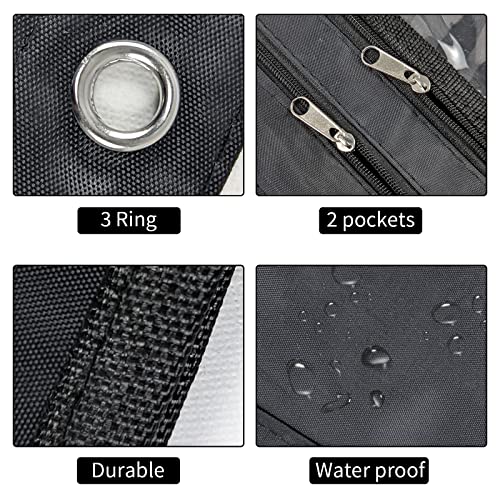 YoeeJob 2 Pack 1 Inch Expandable Zipper Pencil Pouches with Clear Window for 3 Ring Binder, Suitable for School & Office (Black) - Image 3