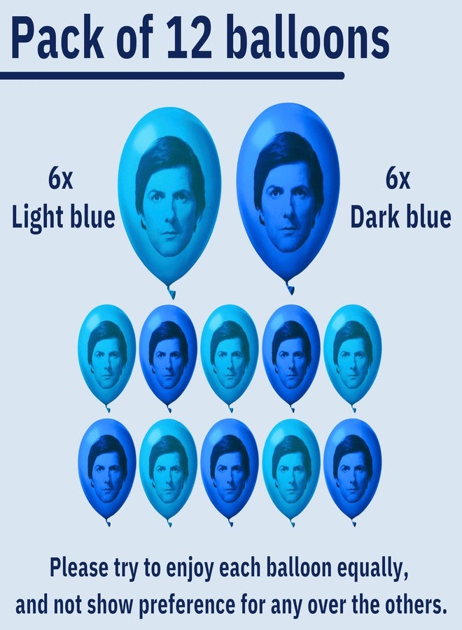 Chillkat Severance Balloons for Birthday Party Decorations, 12 Pack Blue/Light Blue 12" with Mark S. printed, Lumon Industries, Funny Novelty Gift Ideas TV Show Merchandise (12) - Image 3