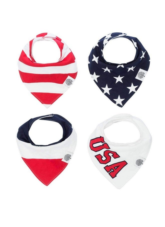 Parker Baby Co. - 4Th Of July Bandana Drool Bibs 4 Pack Patriotic Usa Baby Bibs For Boys Girls Unisex "Freedom Set" - Image 1