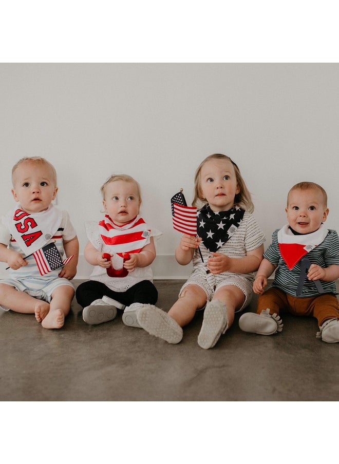 Parker Baby Co. - 4Th Of July Bandana Drool Bibs 4 Pack Patriotic Usa Baby Bibs For Boys Girls Unisex "Freedom Set" - Image 1