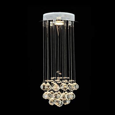 CRYSTA WORLD K9 Crystal Chandelier Modern Light Fixture(Warm White) (Design 13) L12/W12/H18 - Image 1