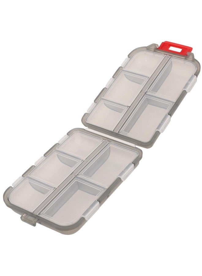 ARTIBETTER 10 Compartment Portable Medicine Box Double Layer Pill Case Travel Organizer with Secure Seal for Home Camping Office Mini Storage Container Grey - Image 2