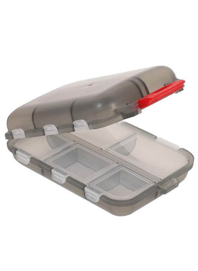 ARTIBETTER 10 Compartment Portable Medicine Box Double Layer Pill Case Travel Organizer with Secure Seal for Home Camping Office Mini Storage Container Grey - Image 1