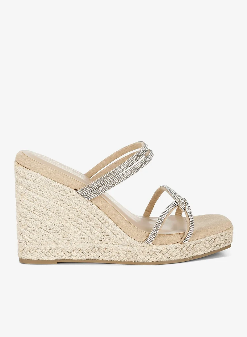 Rhinestones Embellished Espadrilles in Blush