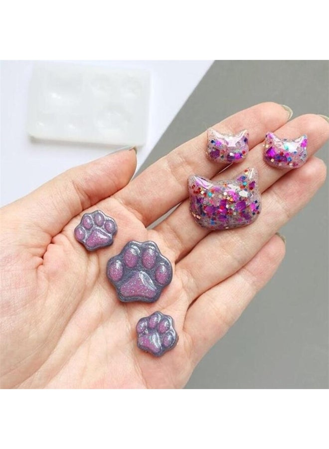 Small Cat Claw Crystal Epoxy Resin DIY Silicone Mold Cat Face Cat Claw Keychain Jewelry Pendant Mold - Image 3