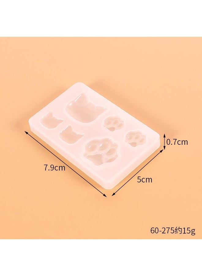 Small Cat Claw Crystal Epoxy Resin DIY Silicone Mold Cat Face Cat Claw Keychain Jewelry Pendant Mold - Image 5