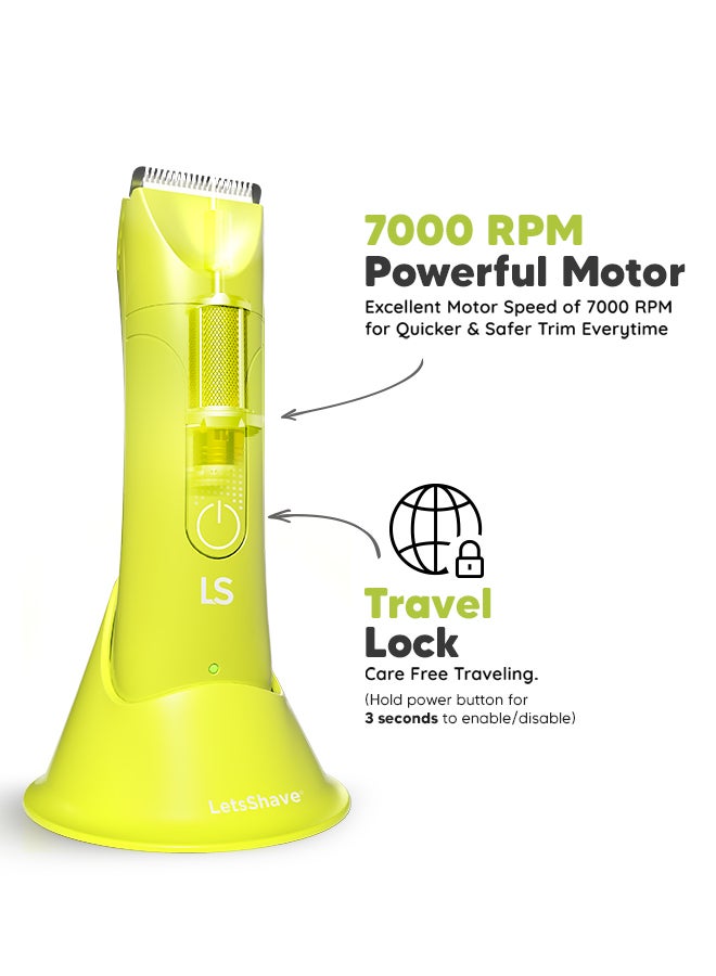 LetsShave مقلم كرات بلس للأجزاء الخاصة للرجال | ماكينة حلاقة للجسم مقاومة للماء مع شفرات سيراميك آمنة للبشرة | ضوء LED | مقلم الفخذين، مقلم الجسم للرجال، ماكينة حلاقة للجسم للرجال - Image 5
