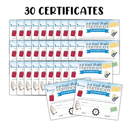 Lashicorn My First Flight Certificate 30pk 8.5x11” Kid’s Award Brave Flying Vacation Attendance Solo Pilot Achievement Aviation Journey Milestone for Parents - Image 3
