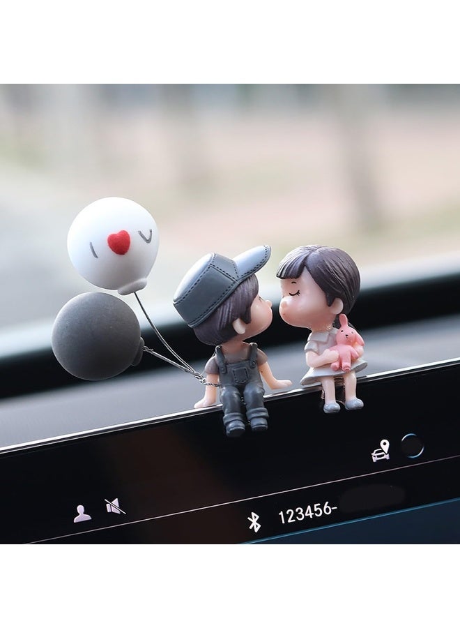 اكسسوارات تابلوه السيارة بتصميم لطيف مزين بعبارة «I Love You» مع بالون للديكور الداخلي للسيارة لتزيين المكتب - Image 1