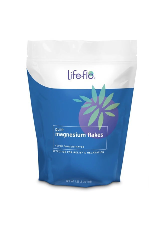 Life-flo Pure Magnesium Bath Flakes - Relaxing Bath Soak - Concentrated Magnesium Chloride Flakes from the Zechstein Seabed - Relief and Relaxation w/Ancient Trace Minerals - 60-Day Guarantee, 1.65lb - Image 1