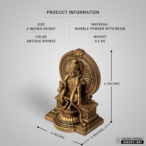 SILAII Lord Ayyappan Idol | Sabarimala Swamy Ayyappa Divine Sculpture for Home Temple | Antique Bronze Fininsh Spiritual Showpiece & Gift (6 INCH) - Image 2