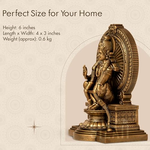 SILAII Lord Ayyappan Idol | Sabarimala Swamy Ayyappa Divine Sculpture for Home Temple | Antique Bronze Fininsh Spiritual Showpiece & Gift (6 INCH) - Image 4