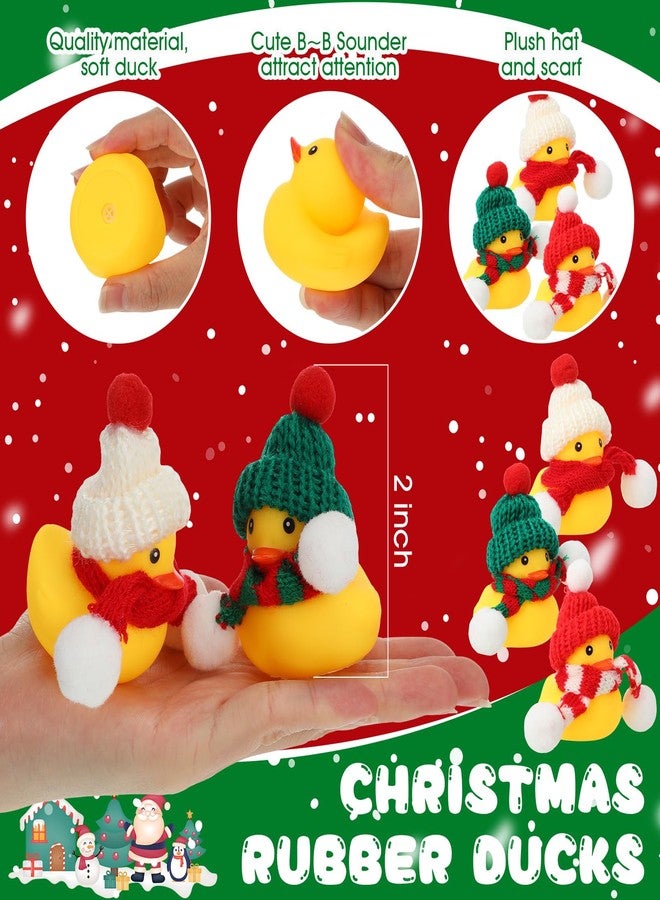 Jerify 48 Pcs Christmas Rubber Ducks 2 Inch Mini Christmas Bath Floaters Xmas Party Decorations Holiday Rubber Ducks with Drawstring Gift Bag for Party Holiday Prizes(Assorted Style) - Image 3