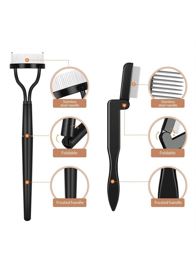 BOAO Folding Eyebrow Comb Eyelash Separator Eyebrow Eyelash Grooming Brush for Making Up Supplies (Style A, 4 Pieces) - Image 3