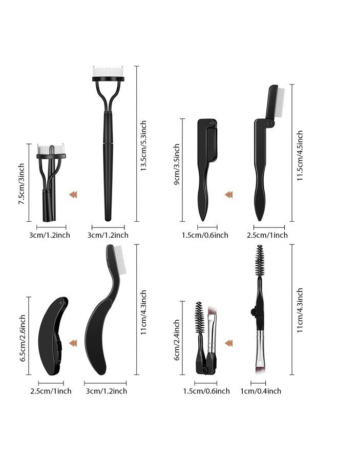 BOAO Folding Eyebrow Comb Eyelash Separator Eyebrow Eyelash Grooming Brush for Making Up Supplies (Style A, 4 Pieces) - Image 2