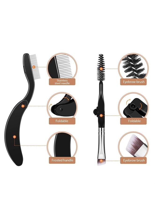 BOAO Folding Eyebrow Comb Eyelash Separator Eyebrow Eyelash Grooming Brush for Making Up Supplies (Style A, 4 Pieces) - Image 4