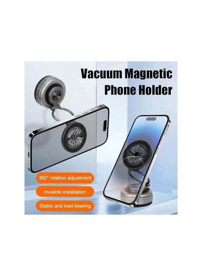 S-TOP Vacuum Suction Magnetic Car Phone Holder,Adjustable Electric Magnetic Phone Holder Mount for Car,Hands-Free Suction Cup Phone Holder Universal Bracket for Car/Gym/Mirror/Smooth Surface（1PCS） (Gray) - Image 2