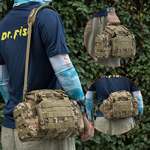 Dr.Fish Fishing Tackle Bag with 60 Lures Kit 5 Boxes and Tackles Included Complete Freshwater Spinner Set Bass Stocked Backpack Organizer Gear Equiment Tan Camo - Image 2