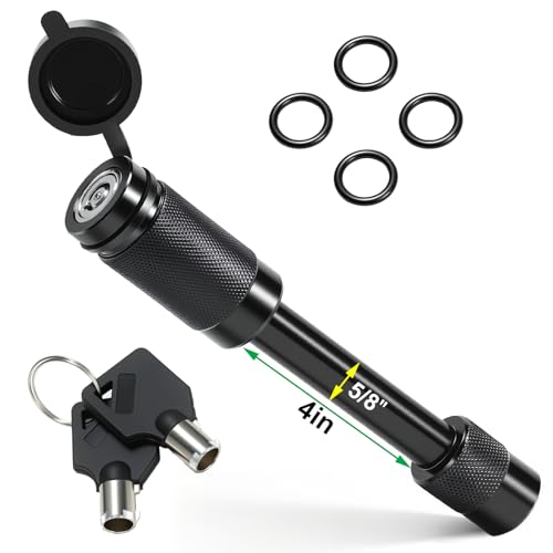 GAFONAXDRI Premium Trailer Hitch Pin Lock for Class IIIIV 25 3 Inch Receiver 58 Diameter Anti Theft Hitches Accessories Anti Rattle Tongue Locking for Truck Boat RV Trailers Black 4 Inch Length - Image 1