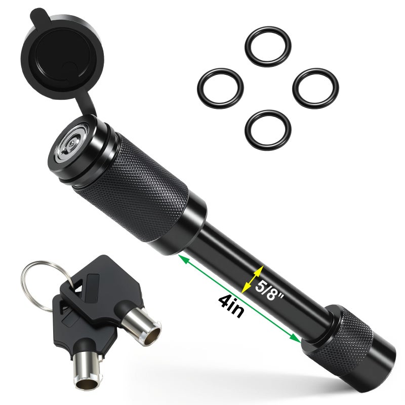 GAFONAXDRI Premium Trailer Hitch Pin Lock for Class IIIIV 25 3 Inch Receiver 58 Diameter Anti Theft Hitches Accessories Anti Rattle Tongue Locking for Truck Boat RV Trailers Black 4 Inch Length - Image 3