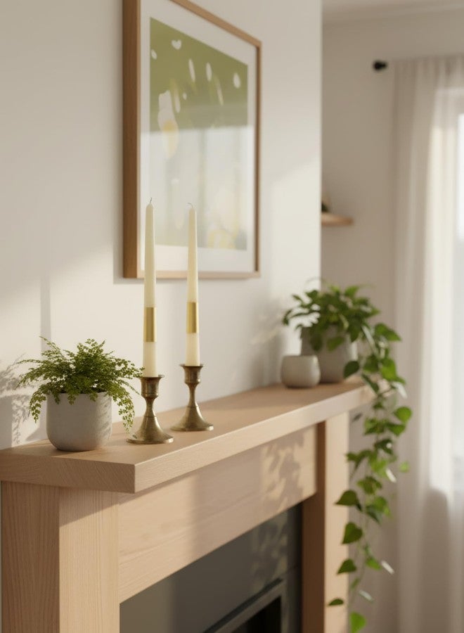 HOMEOLOGY شموع هومولوجي الكلاسيكية المدببة مقاس 10 بوصات، بخطوط ذهبية، لون عاجي، عبوة من 4 شموع، تدوم من 7 إلى 8 ساعات، شمعدانات طويلة غير معطرة - Image 4
