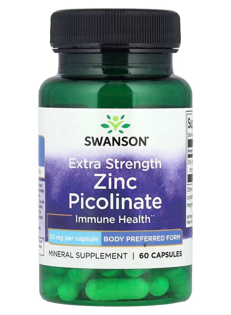 Swanson, Zinc Picolinate, Extra Strength , 50 mg, 60 Capsules