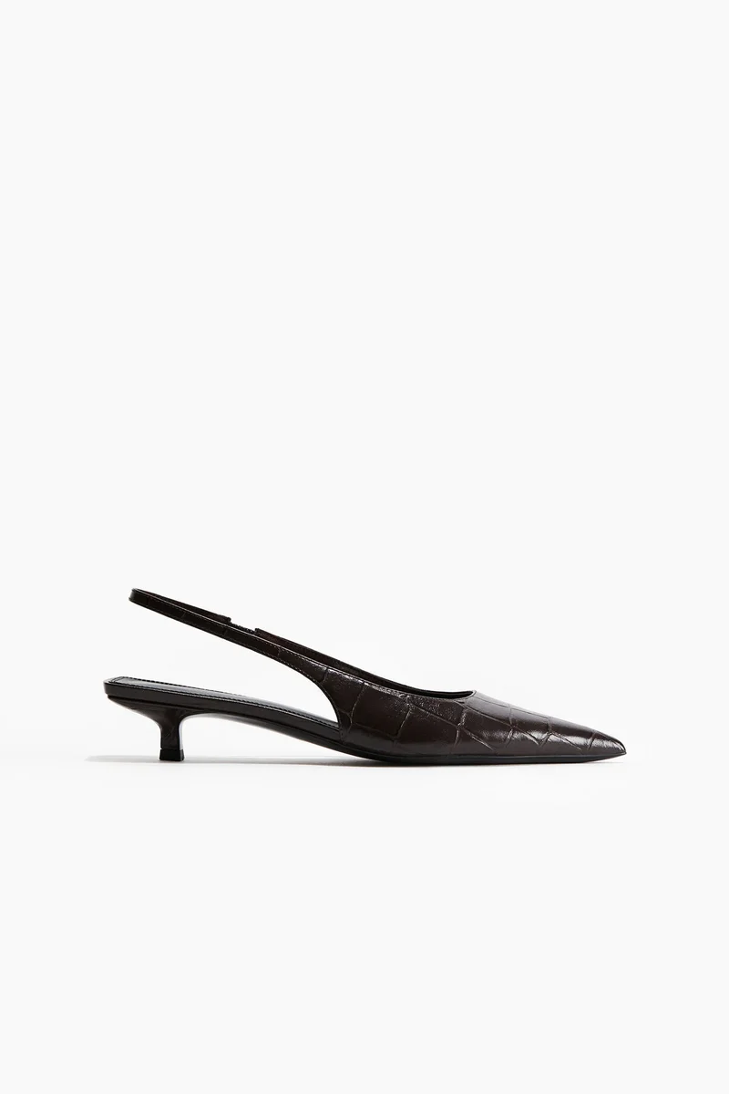 H&M Kitten-heeled pointed slingbacks