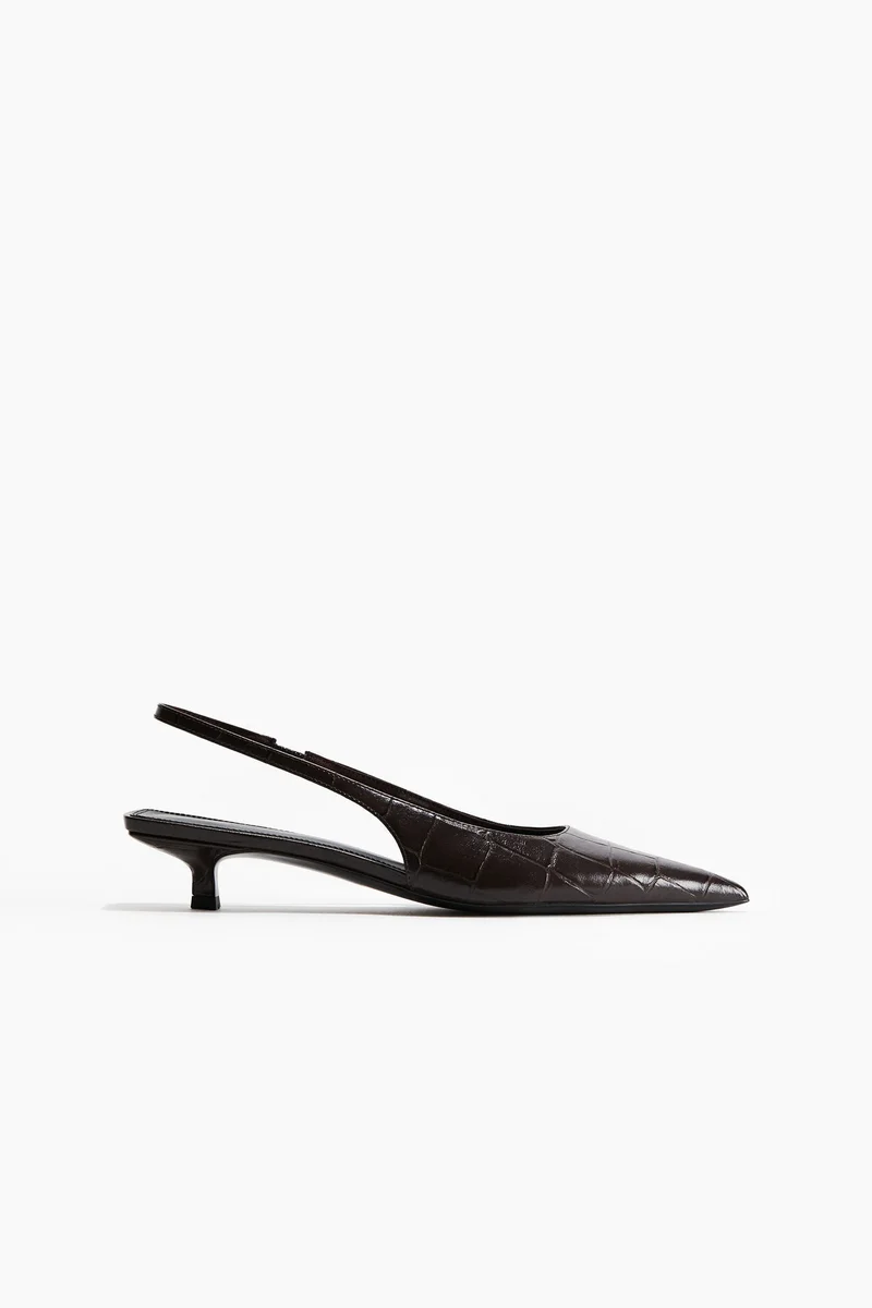 H&M Kitten-heeled pointed slingbacks