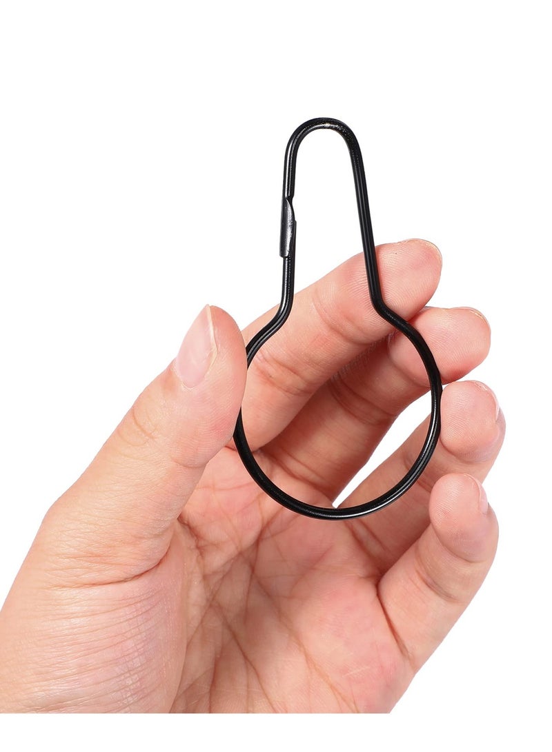 50 Pieces Metal Shower Curtain Hooks Hanging Shower Clips Metal Shower Curtain Rings Practical Shower Curtain Hangers for Bathroom Bedroom Kitchen Home Curtain Applications (Black) - Image 3