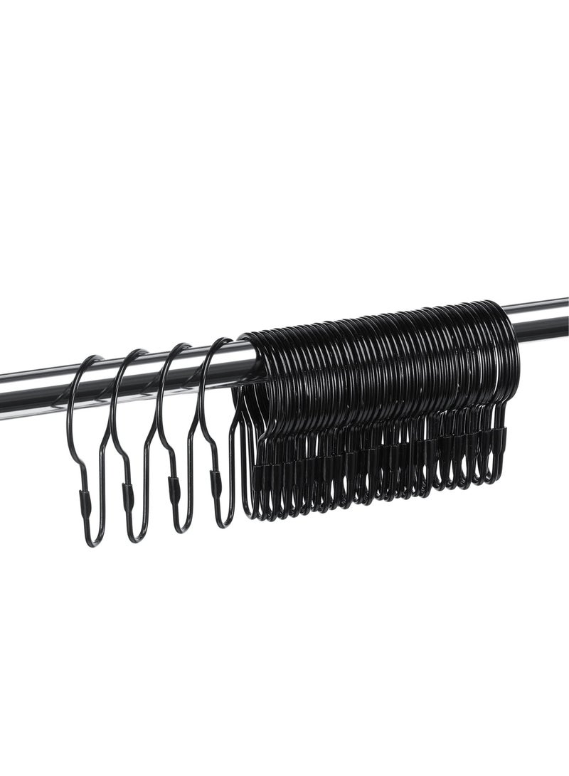 50 Pieces Metal Shower Curtain Hooks Hanging Shower Clips Metal Shower Curtain Rings Practical Shower Curtain Hangers for Bathroom Bedroom Kitchen Home Curtain Applications (Black) - Image 5