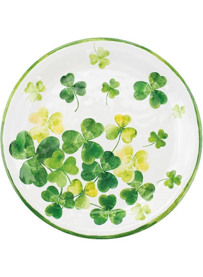 UP UPware 16 Piece Shamrocks Melamine Dinnerware Sets Outdoor Dishes Set Plates and Bowls Sets St Patricks Day Decorations Service for 4 Green - Image 3