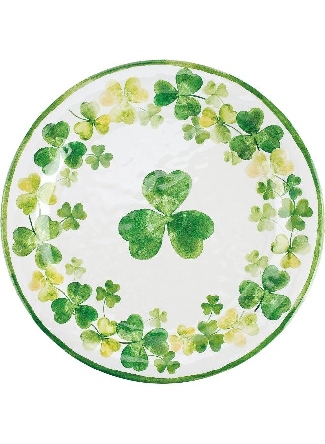 UP UPware 16 Piece Shamrocks Melamine Dinnerware Sets Outdoor Dishes Set Plates and Bowls Sets St Patricks Day Decorations Service for 4 Green - Image 2